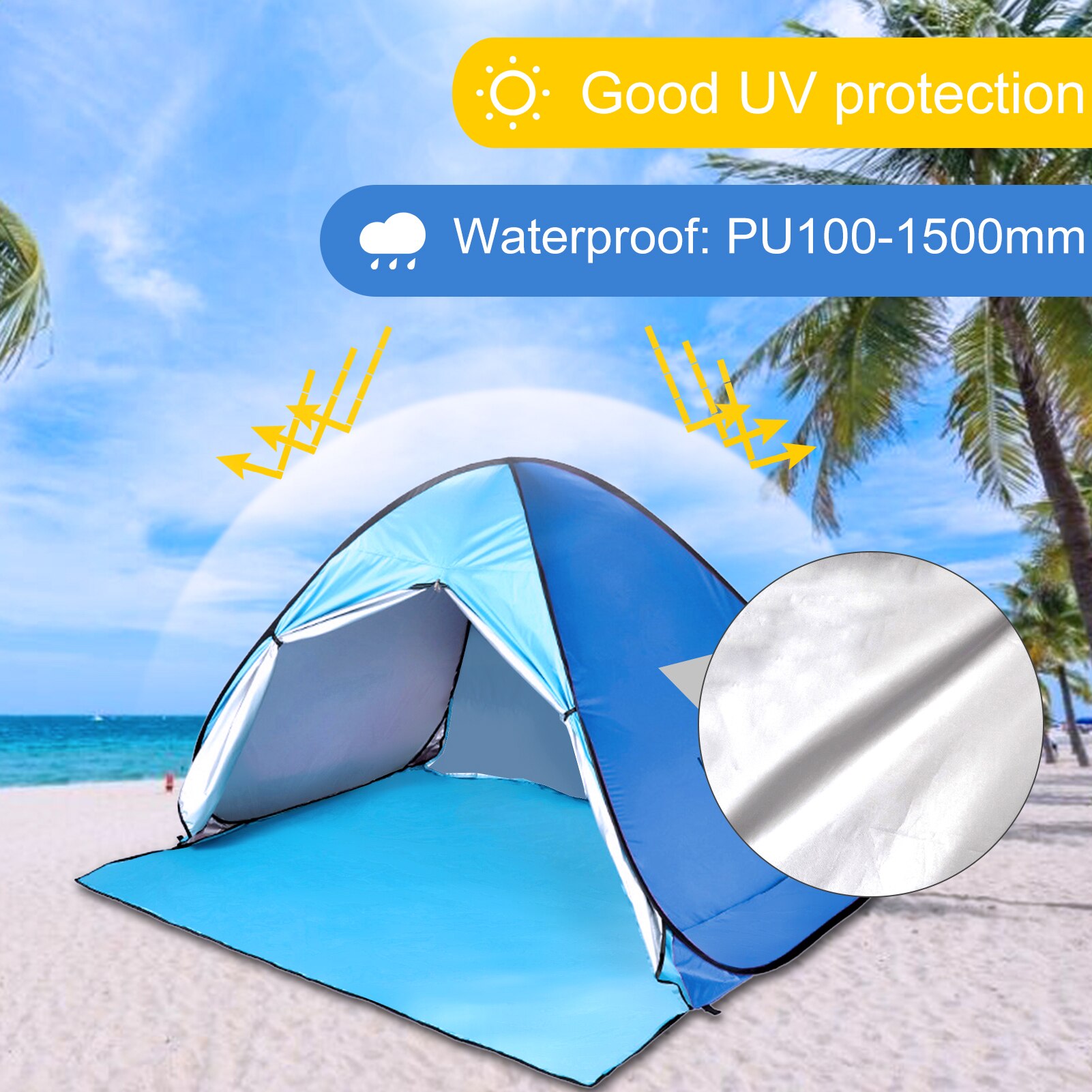 Cheap Goat Tents Outdoor Camping Tent Pop up Fun Play Tent Automatic Instant Tent UV Protection Tent Sun Shade Awning for Camping Beach Backyard Tents 